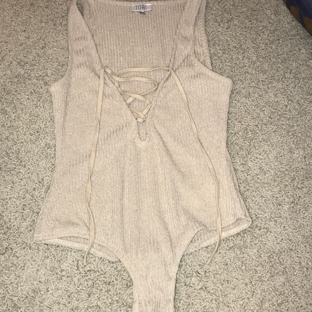 Tan body suit from Tobi